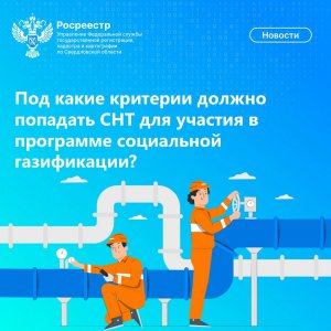 Под какие критерии должно попадать СНТ для участия в программе социальной газификации?